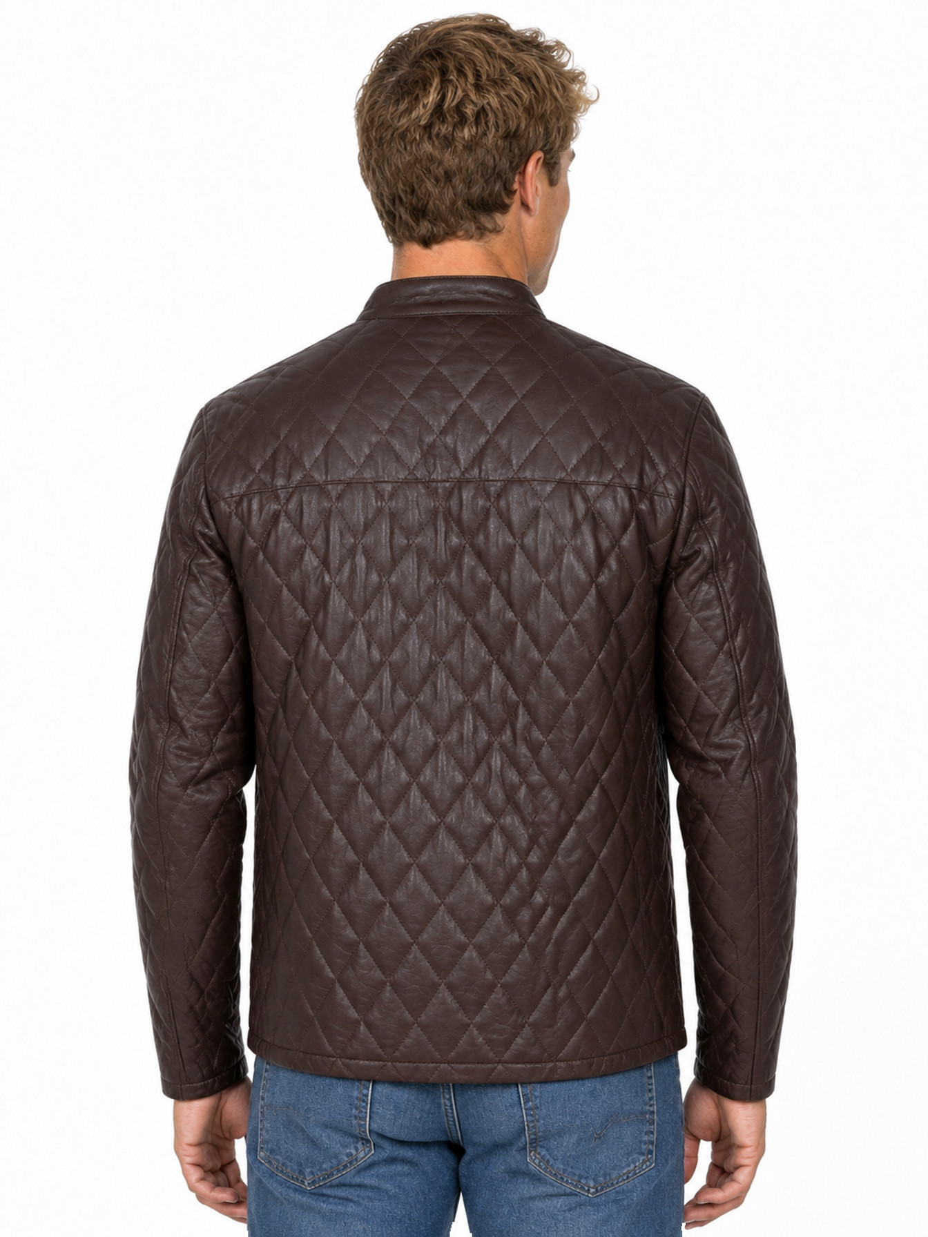 Chocolate Diamond Quilted Jacket by Scully, back view
