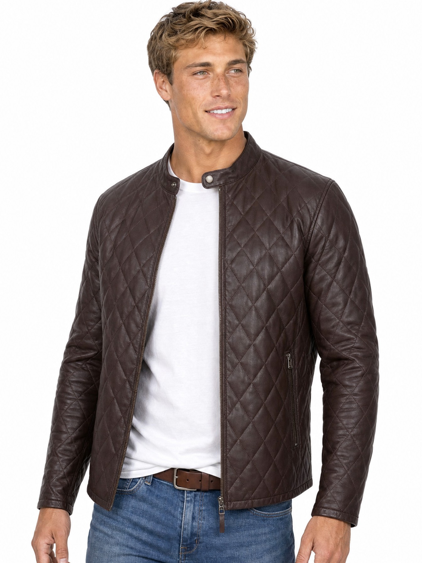 Diamond Quilted Jacket, Chocolate