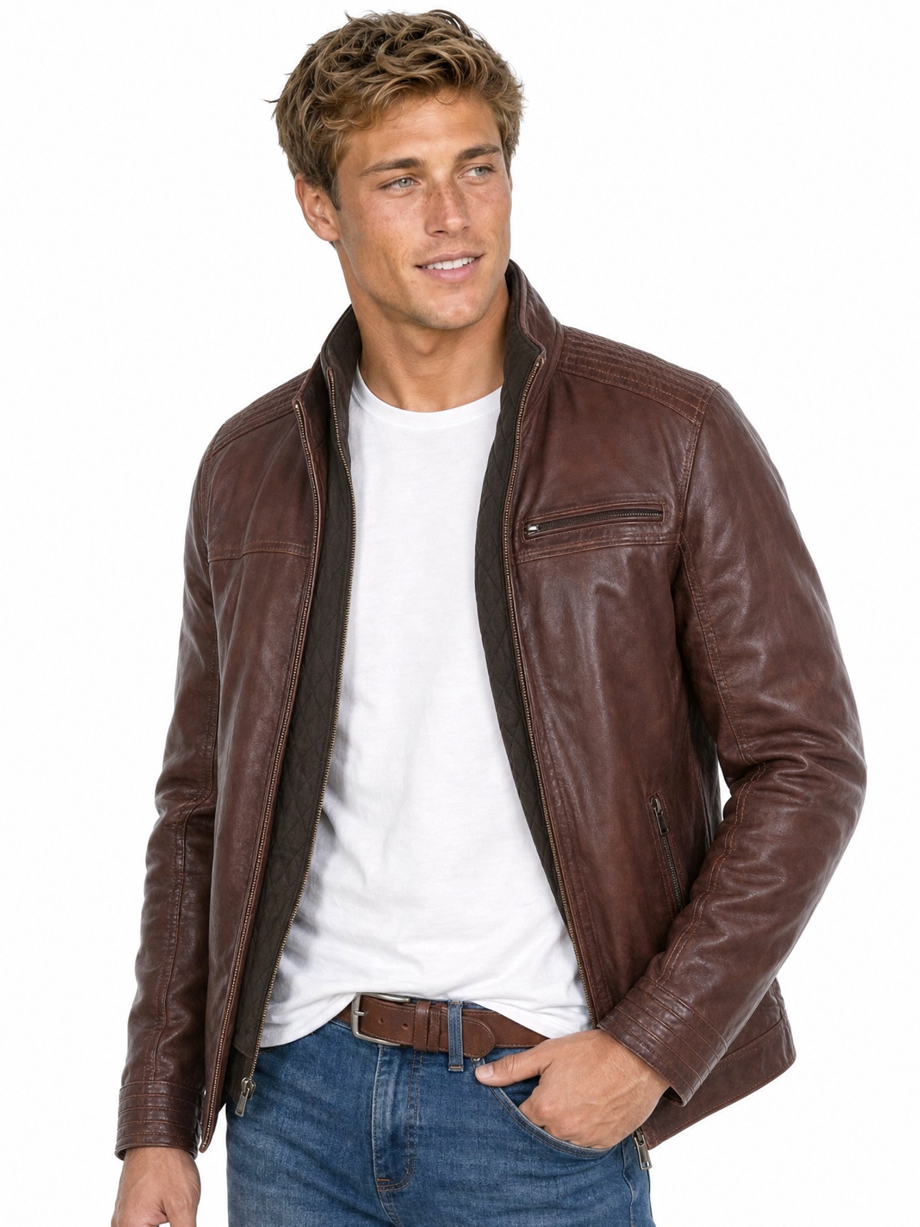 Leather Jacket, Antique Brown