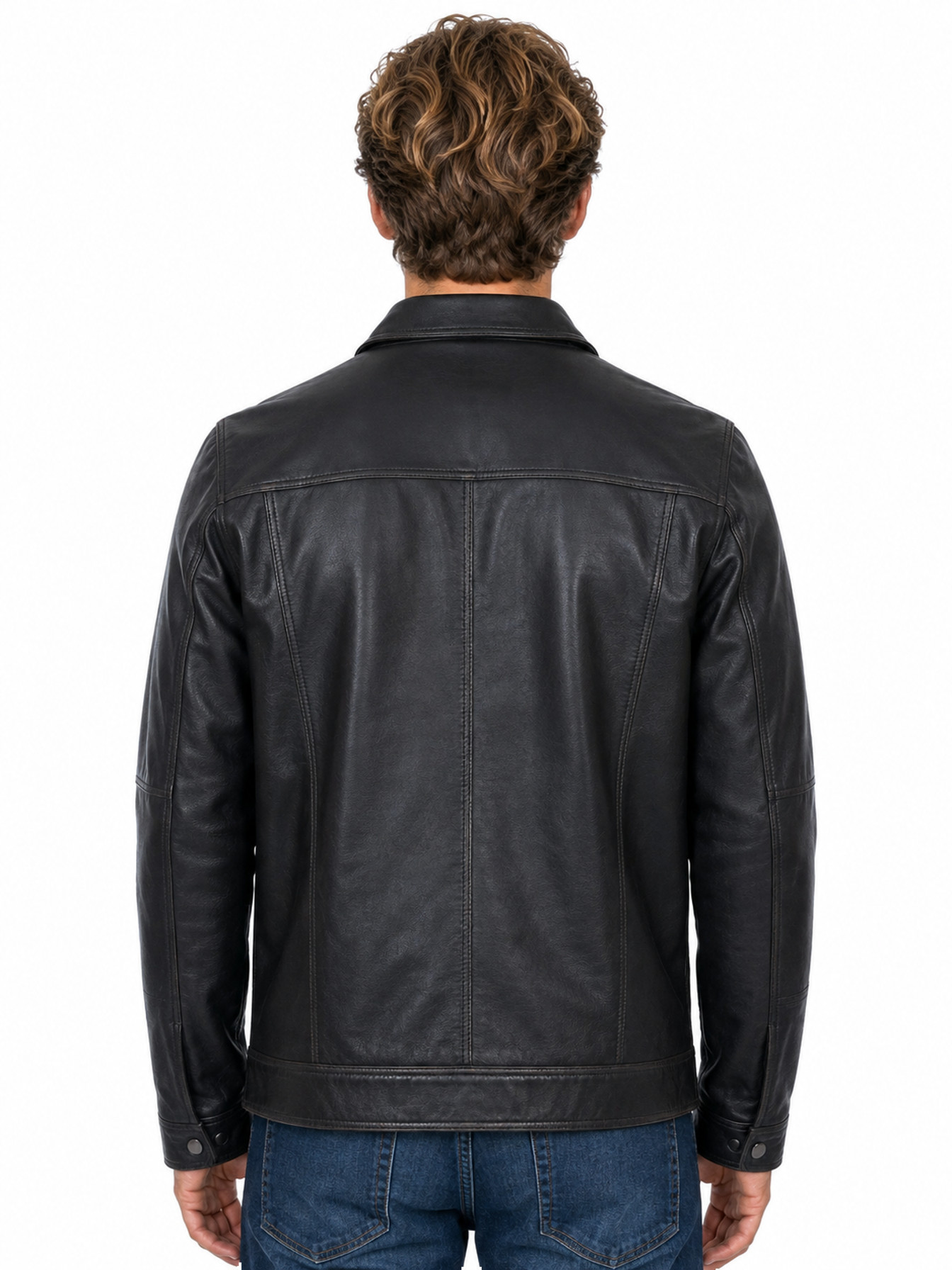 Black Vintage Zip Jacket by Scully, back view