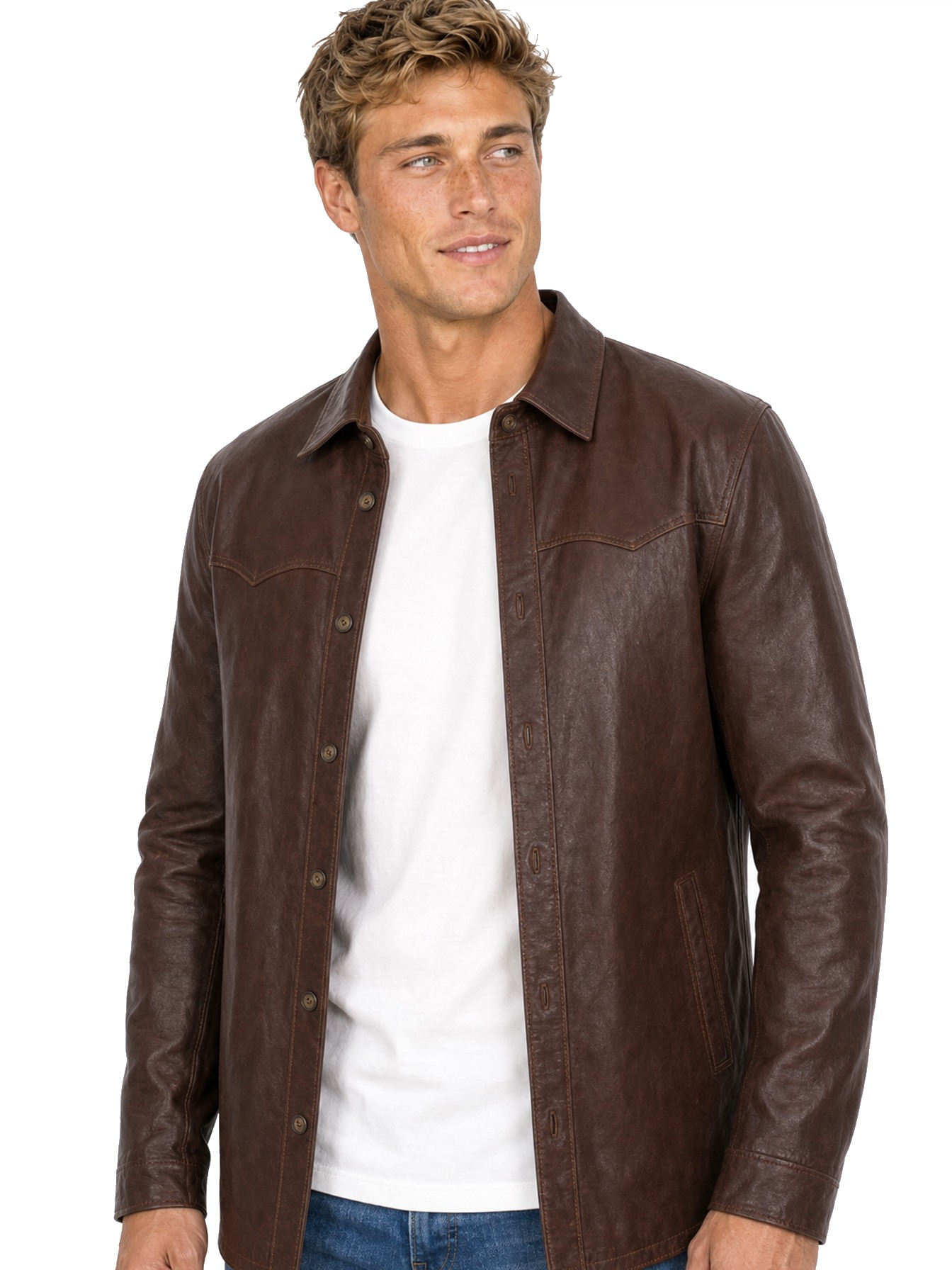 Chocolate Contemporary Western-Inspired Shirt Jacket by Scully