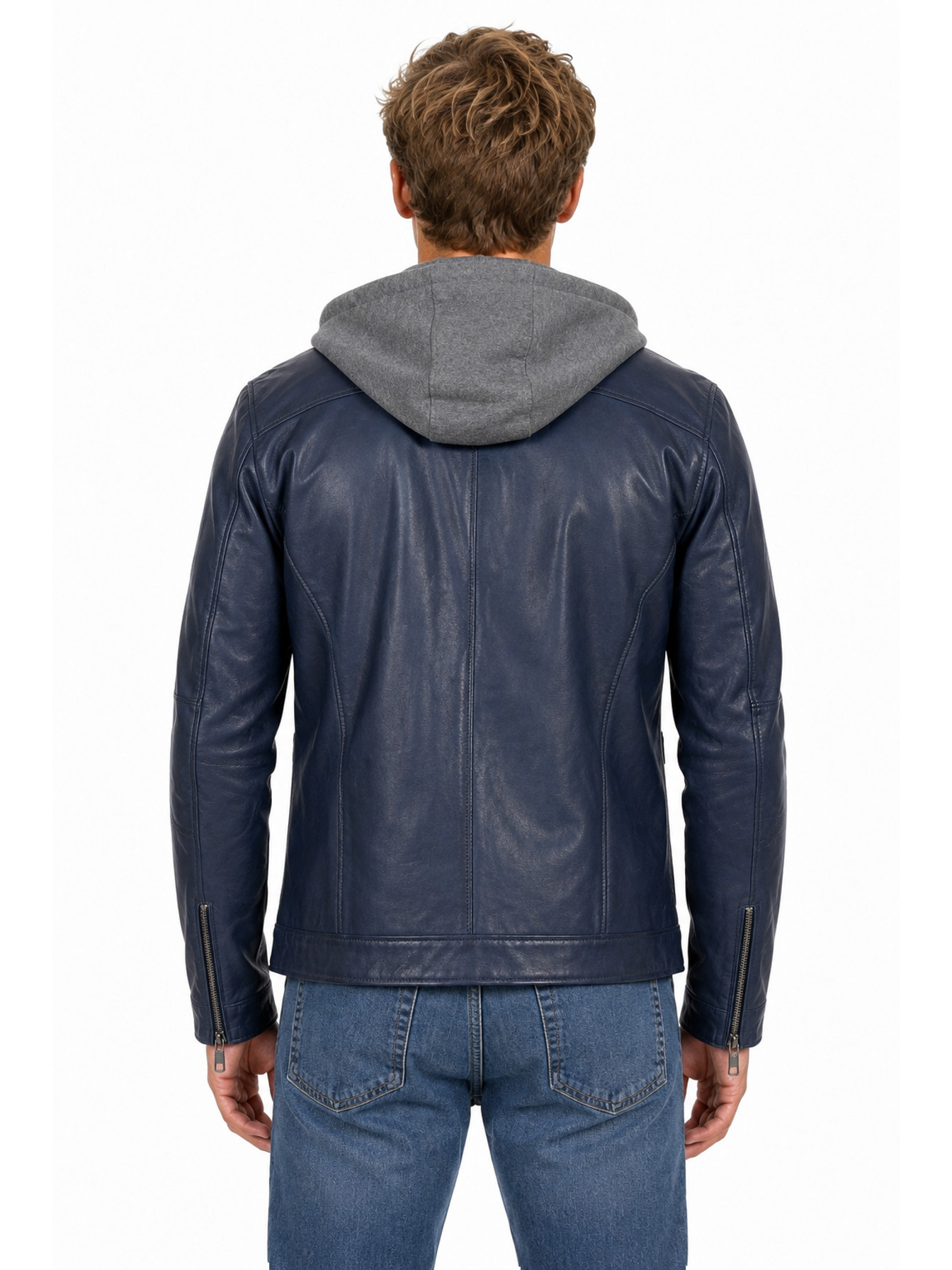 Denim Soft Lamb Jacket by Scully, back view