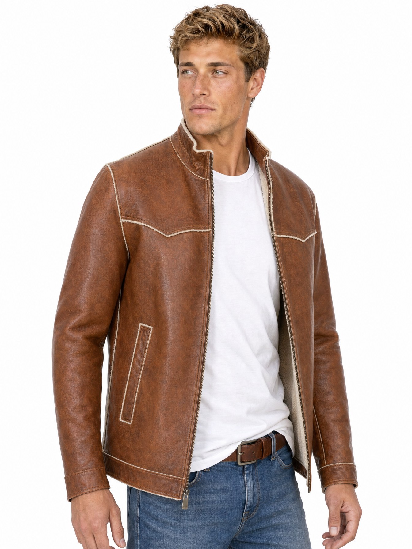 Cognac Leather Jacket by Scully