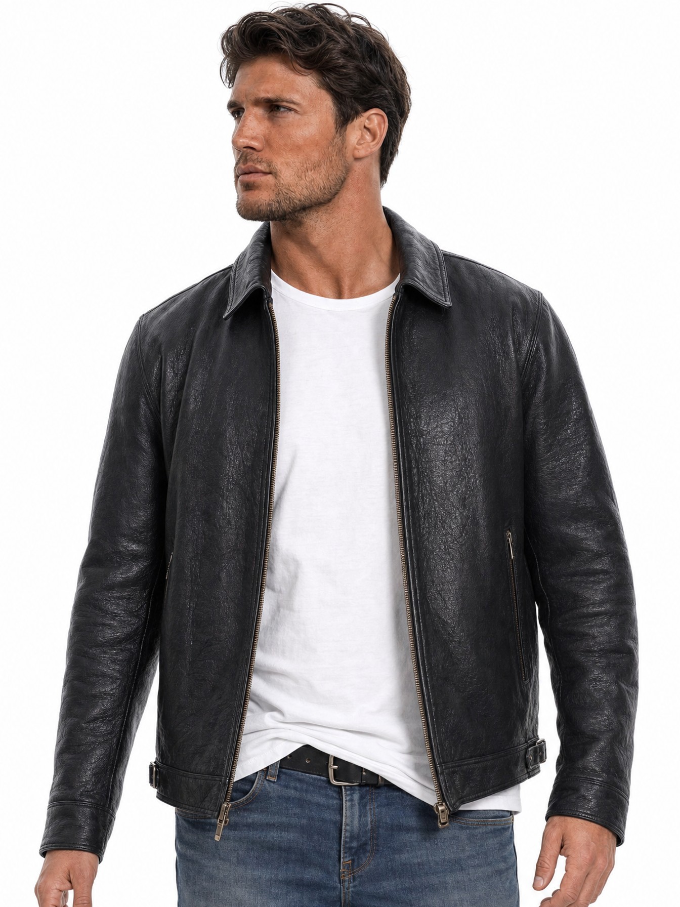 Rugged Lamb Zip Jacket, Black Rugged Lamb