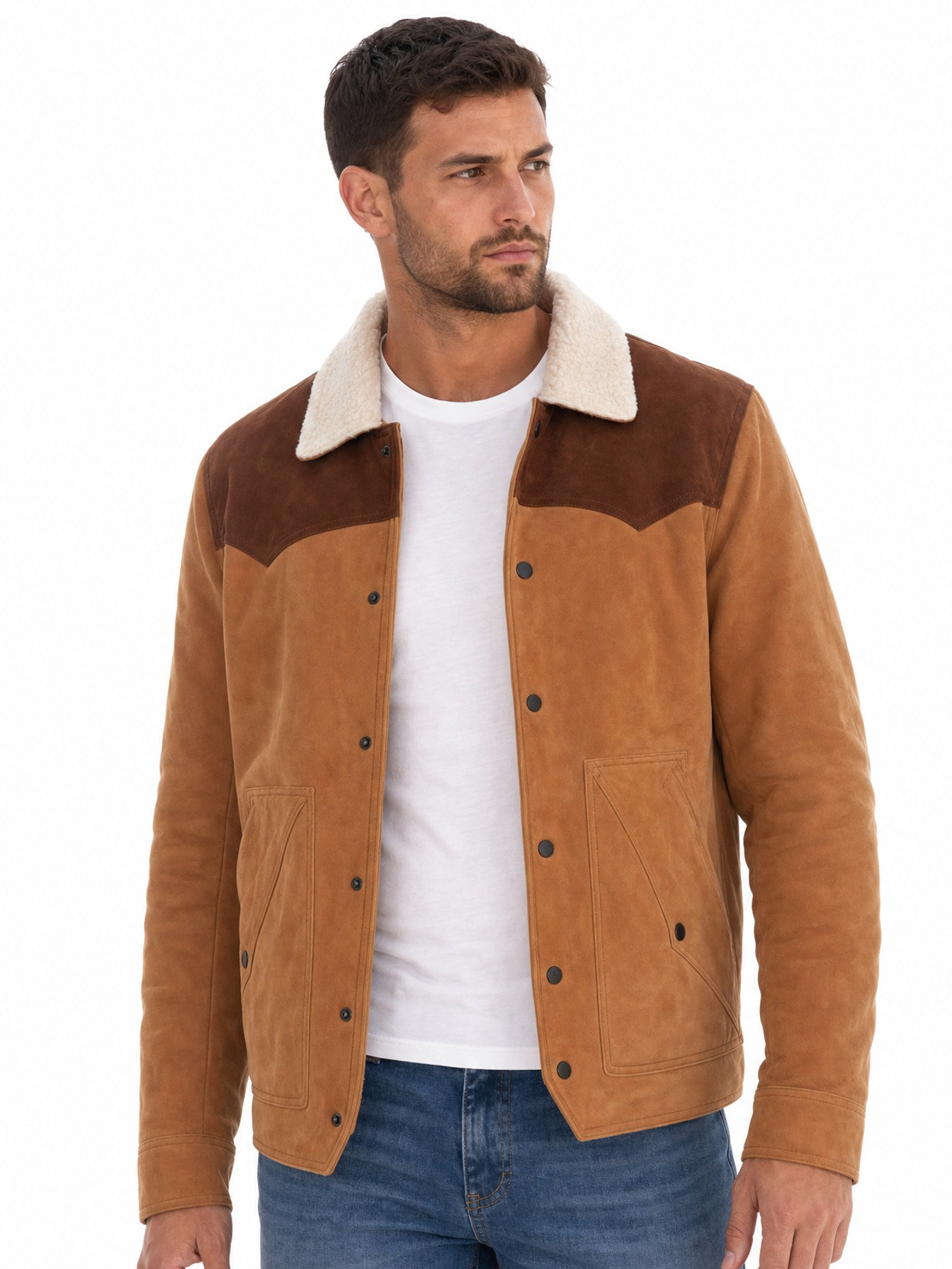 Snap-Front Jacket, Tan