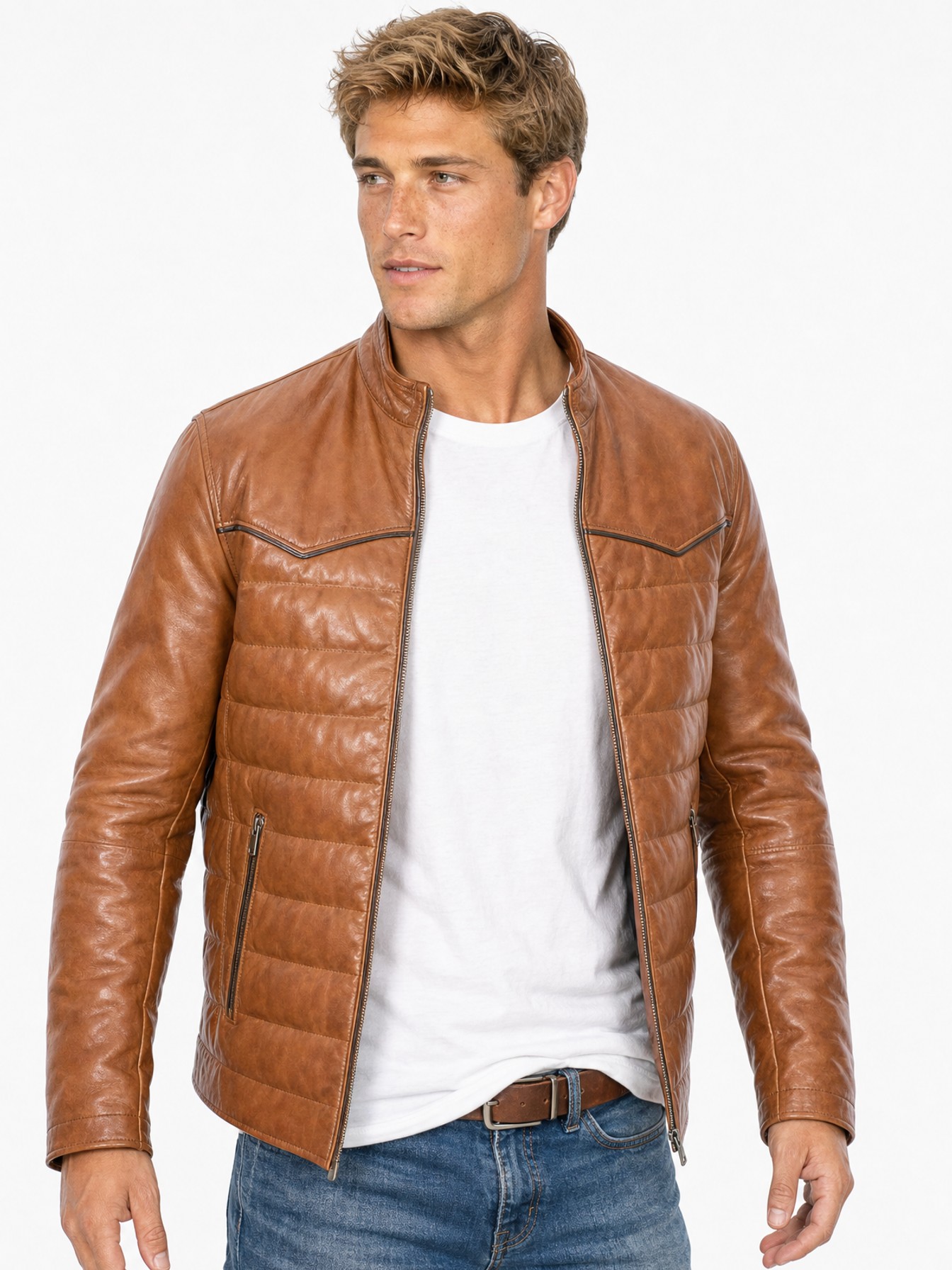 Leather Jacket, Cognac Soft Lamb