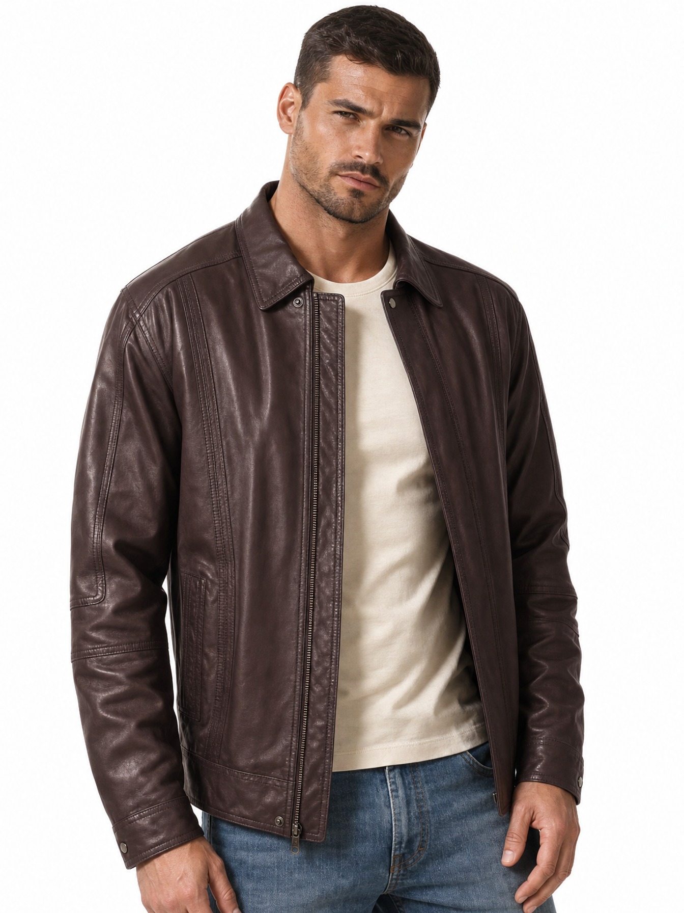 Premium Lambskin Jacket, Chocolate