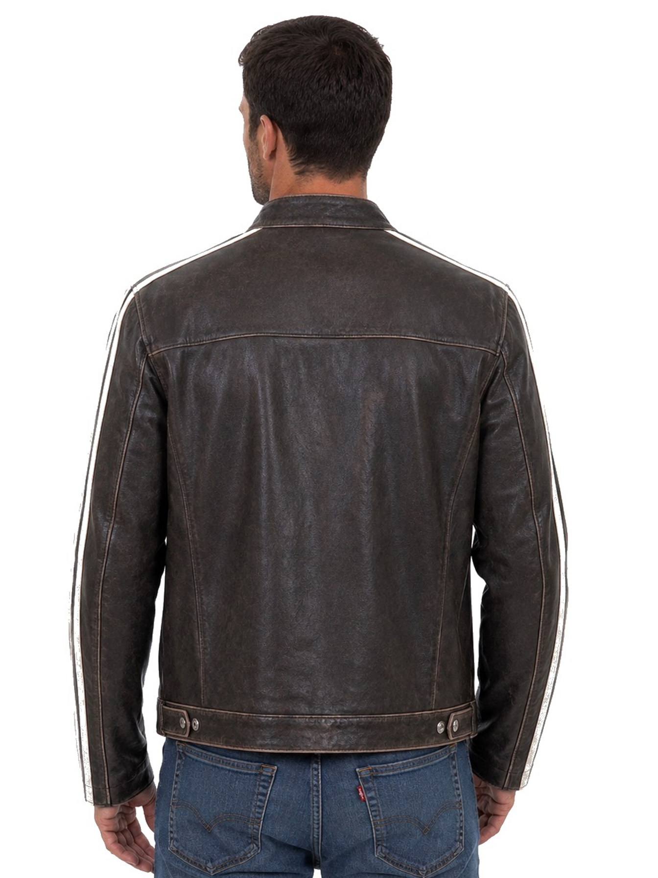 Sanded Calf Racing Jacket, Back
