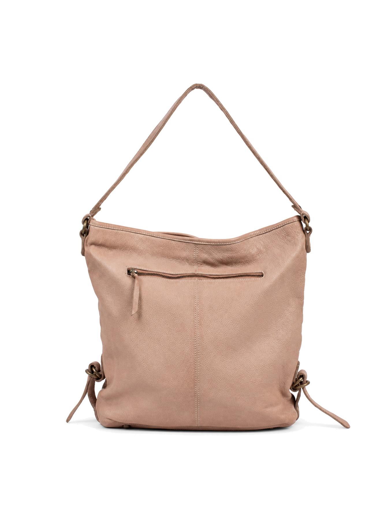 Sand Large Bucket Handbag with Studs by Scully, back view
