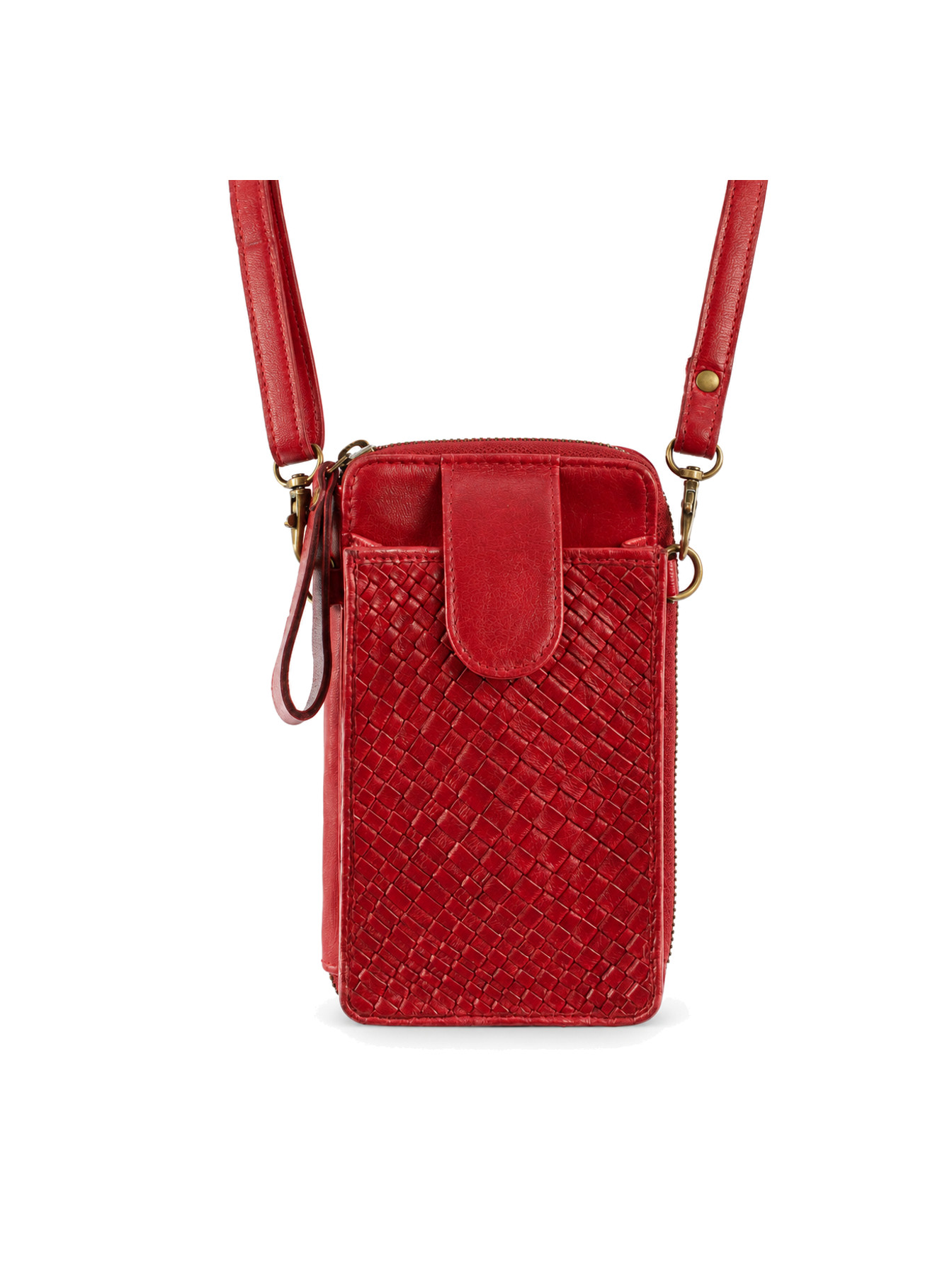 Red Compact Crossbody/Clutch by Scully, front view