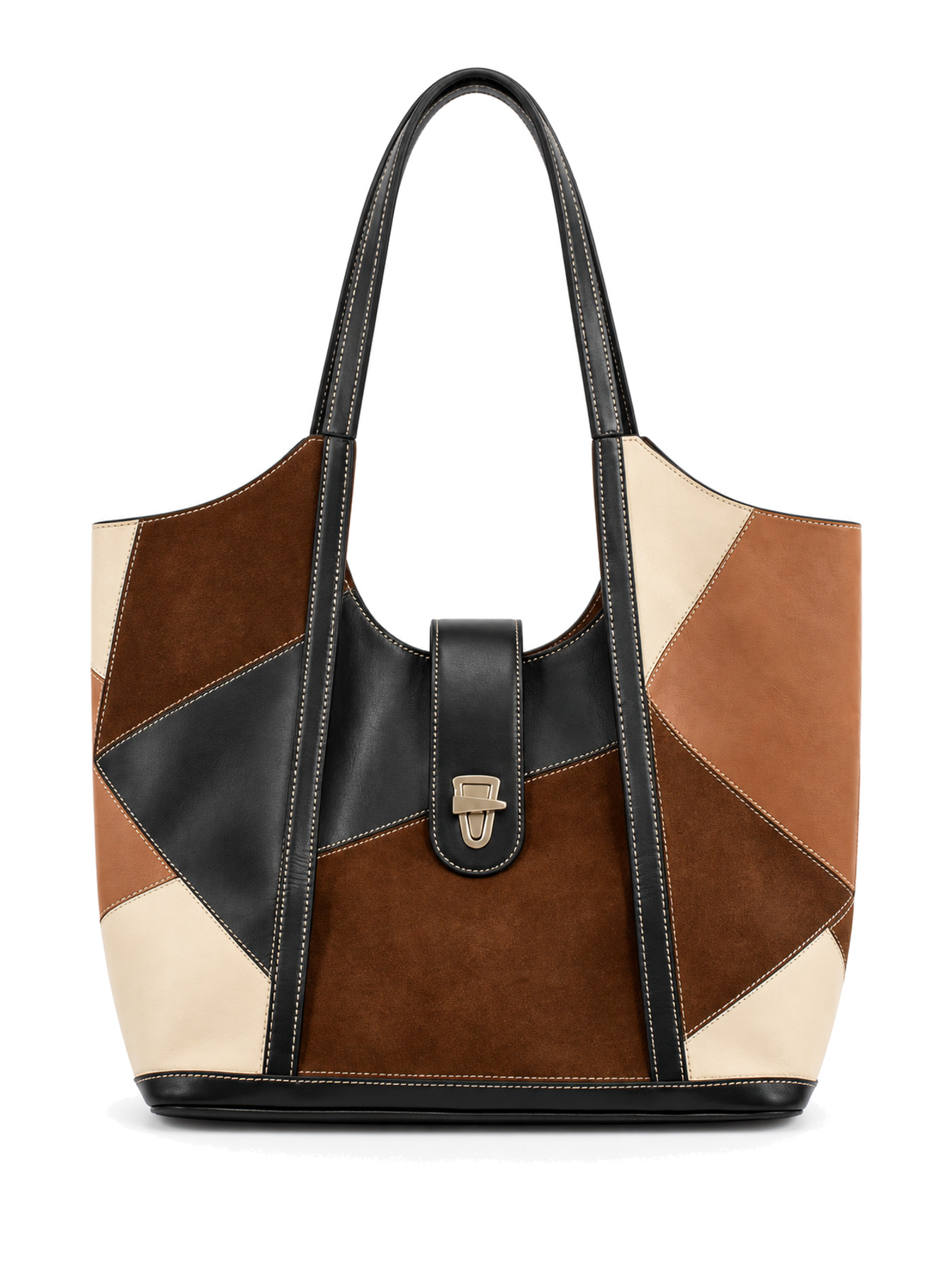 Large Multi Color Leather Tote by Scully