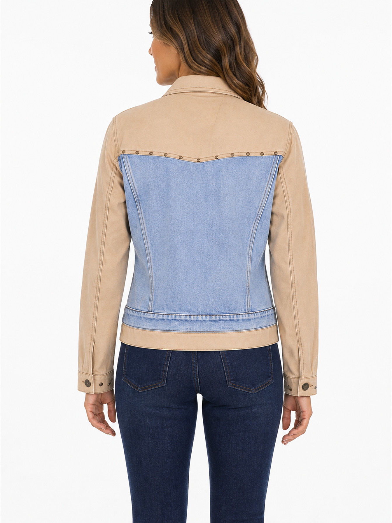 Tan Two Tone Jean Jacket by Scully, back view