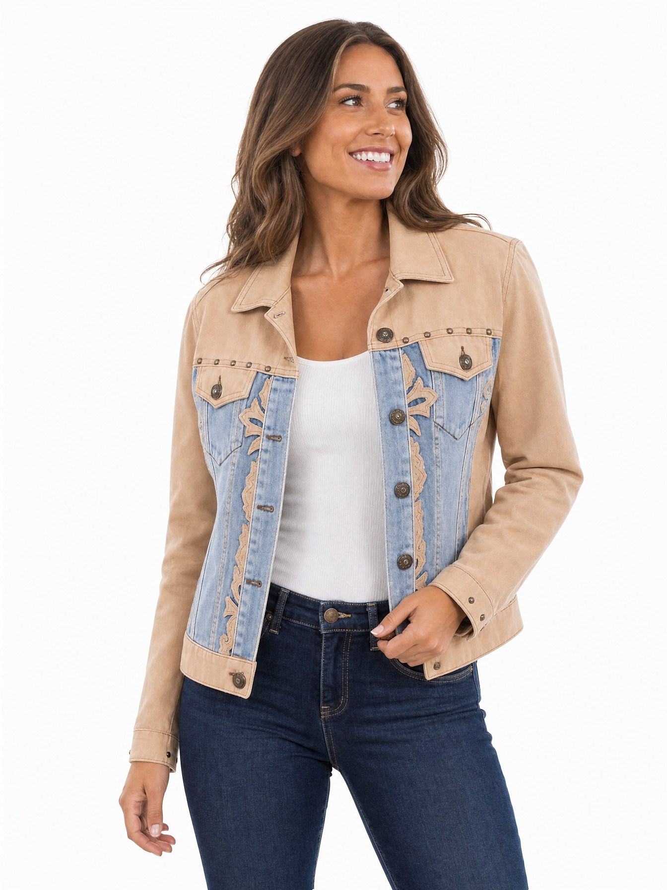 Tan Two Tone Jean Jacket by Scully