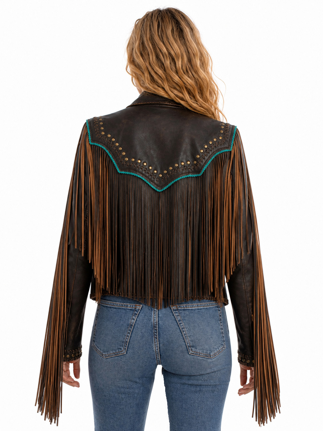 Vintage Black Smooth Leather Jacket by Scully, back view