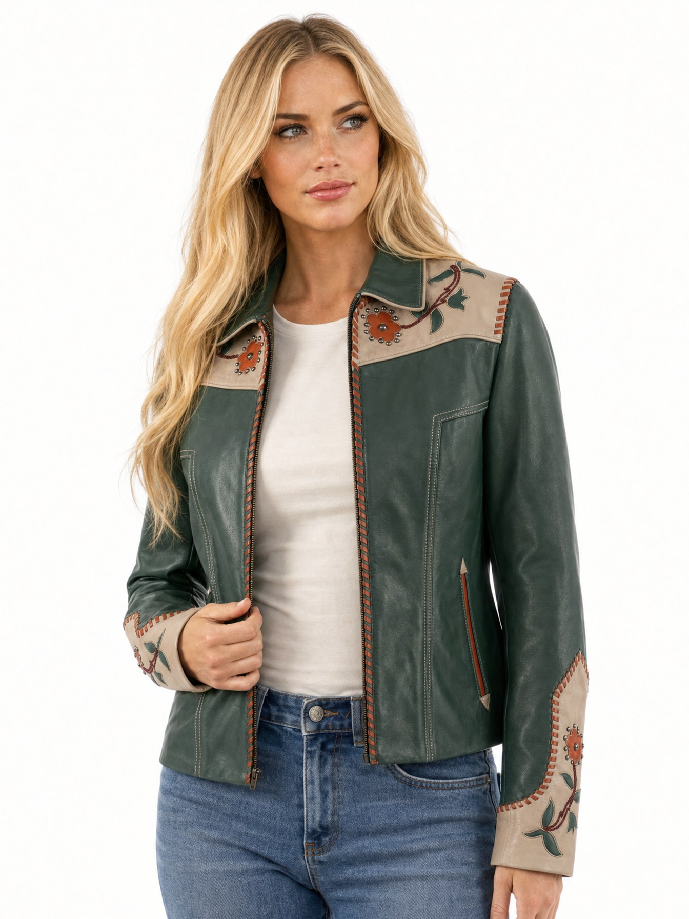 Teal Leather Jacket, Teal