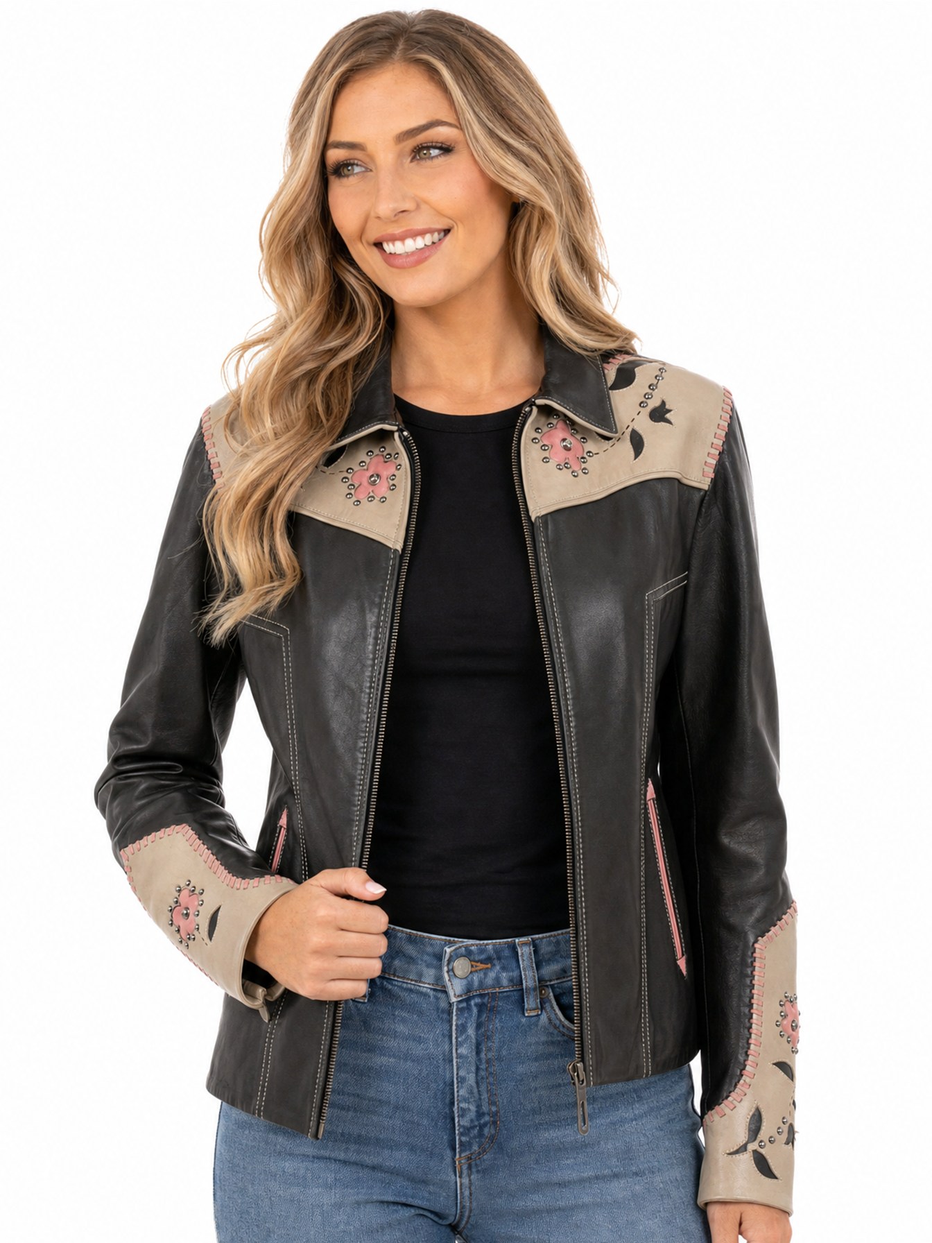 Grey Leather Jacket, Black