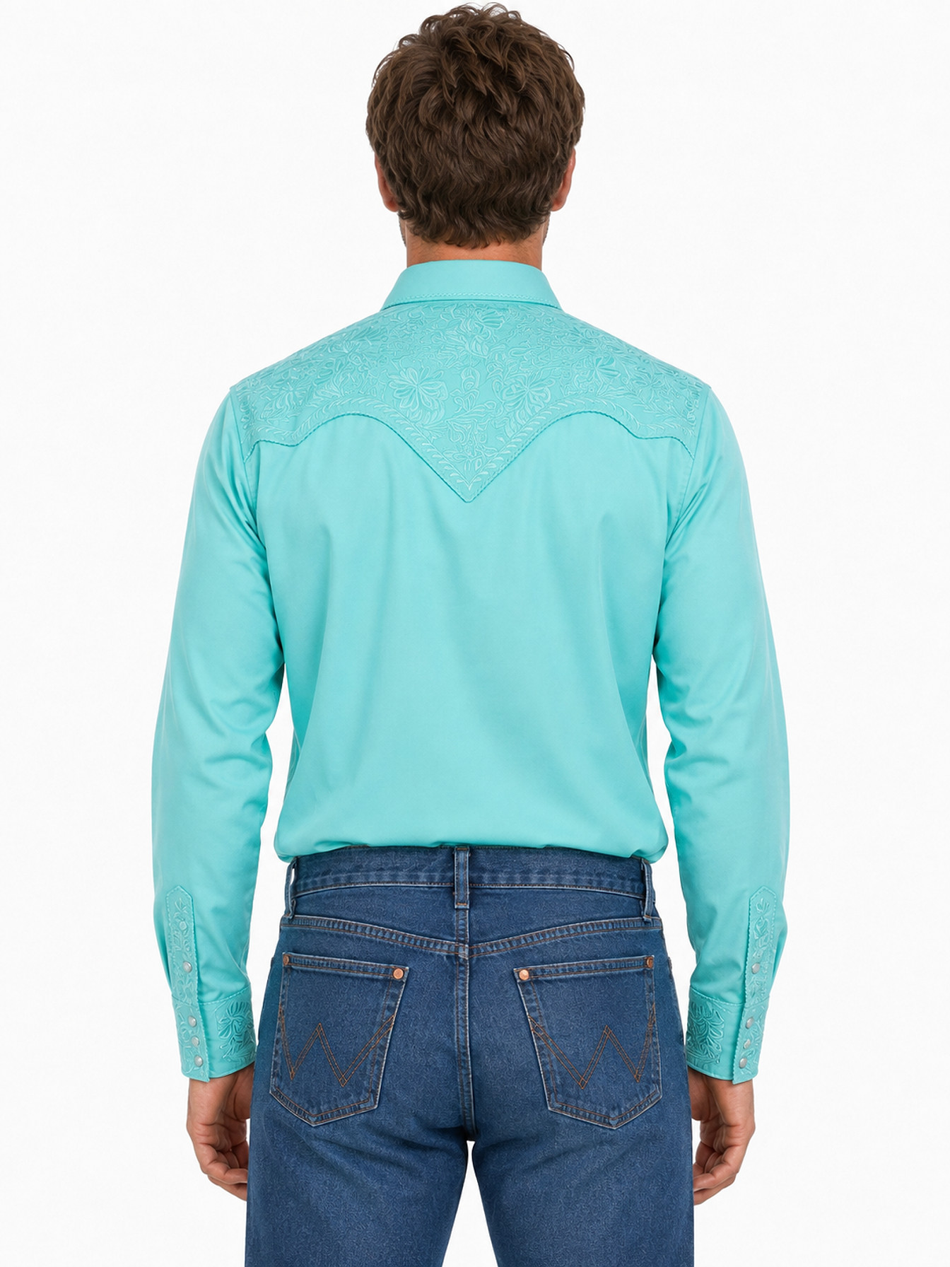 Caribbean Snap Front Shirt by Scully, back view
