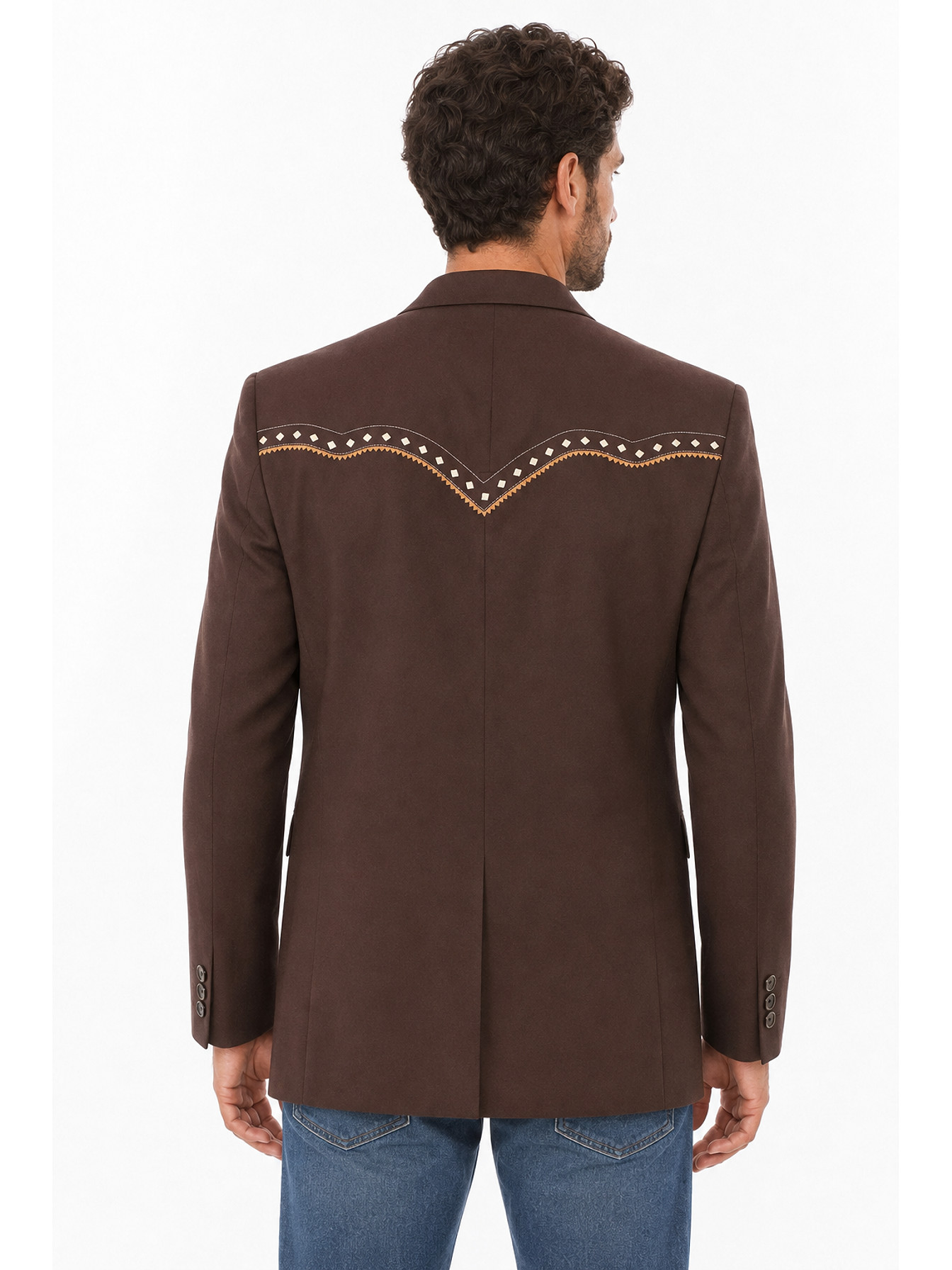 Chocolate Diamond Yoke Blazer by Scully, back view