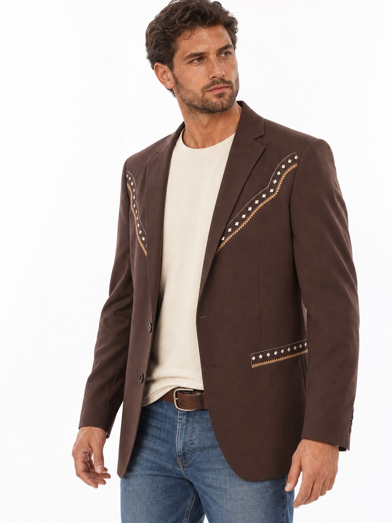 Diamond Yoke Blazer, Chocolate