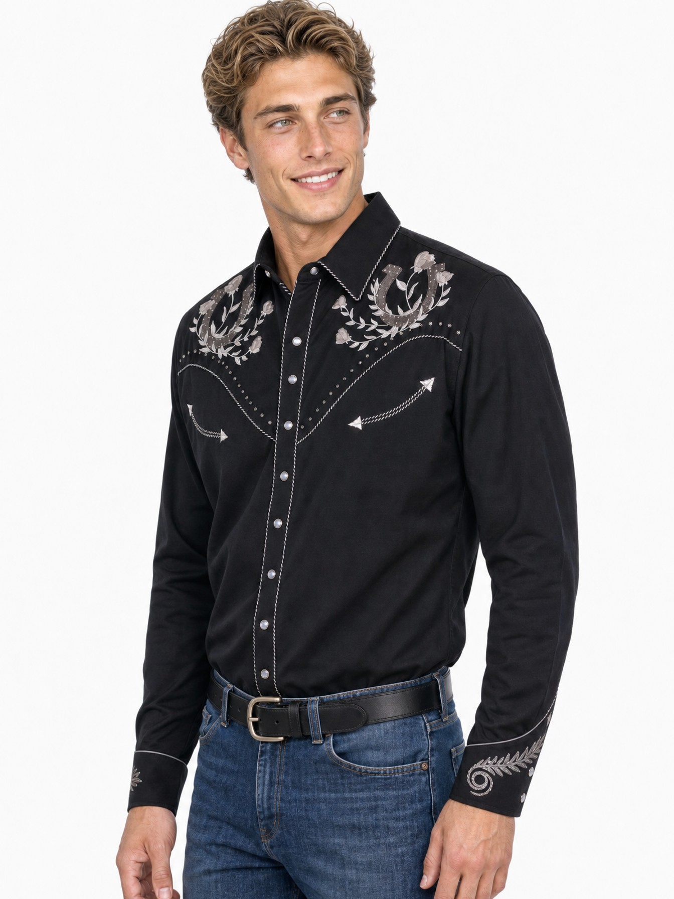 Classic Scully Bootstitch Western Shirt, Black