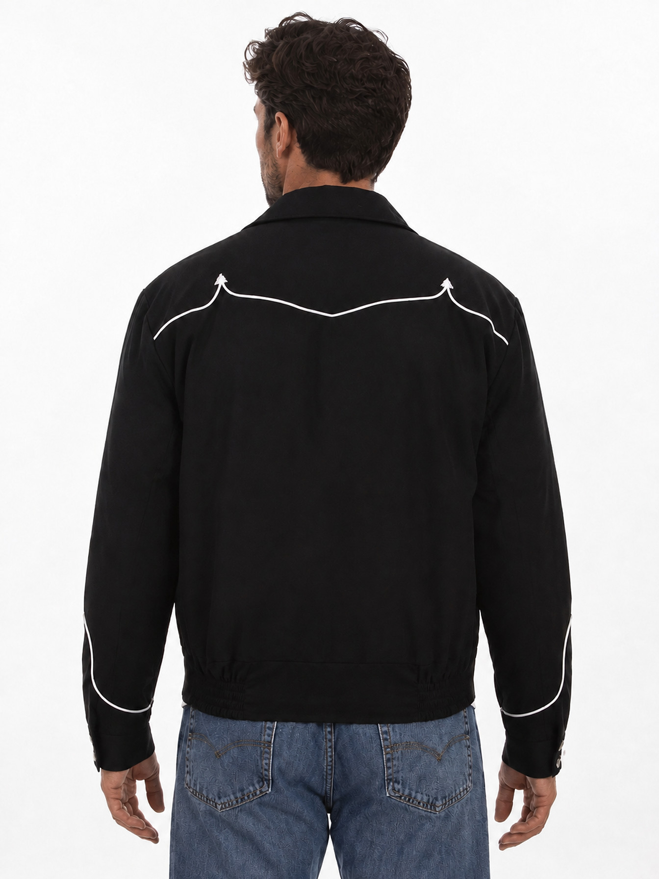 Black Western Bolero Jacket by Scully, back view