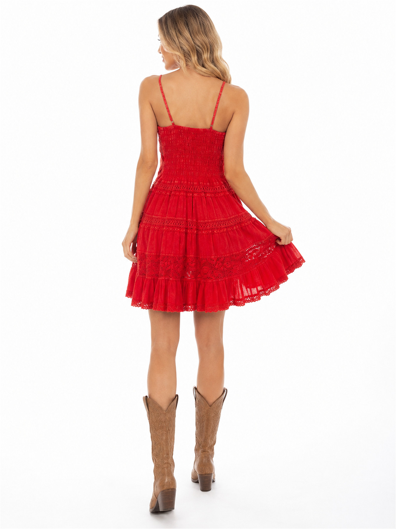 Brick Short Dress by Scully, back view